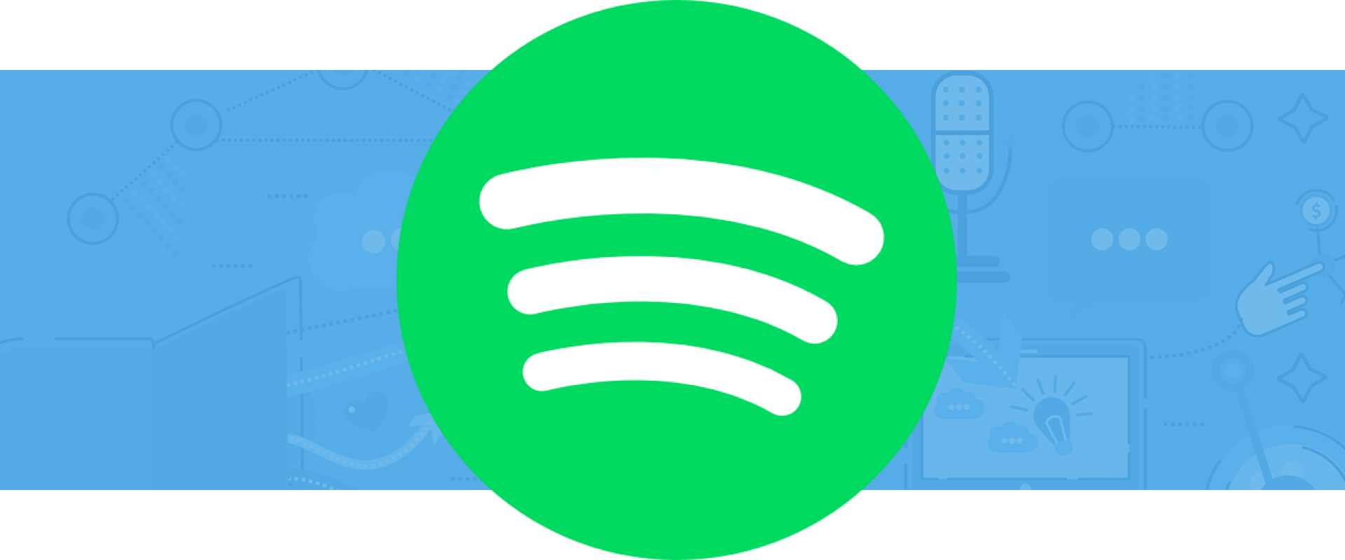 Spotify logo on blue background