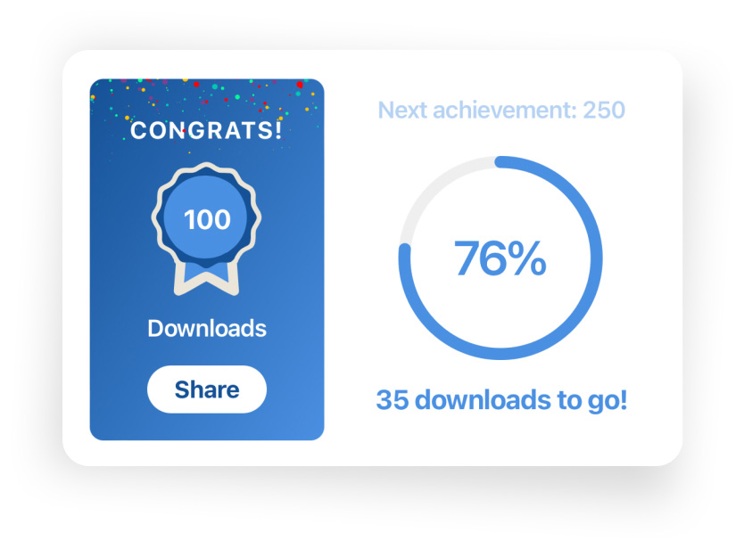 Buzzsprout Mobile achievements screen